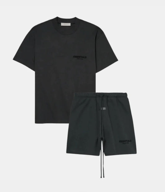 Black essentials short set