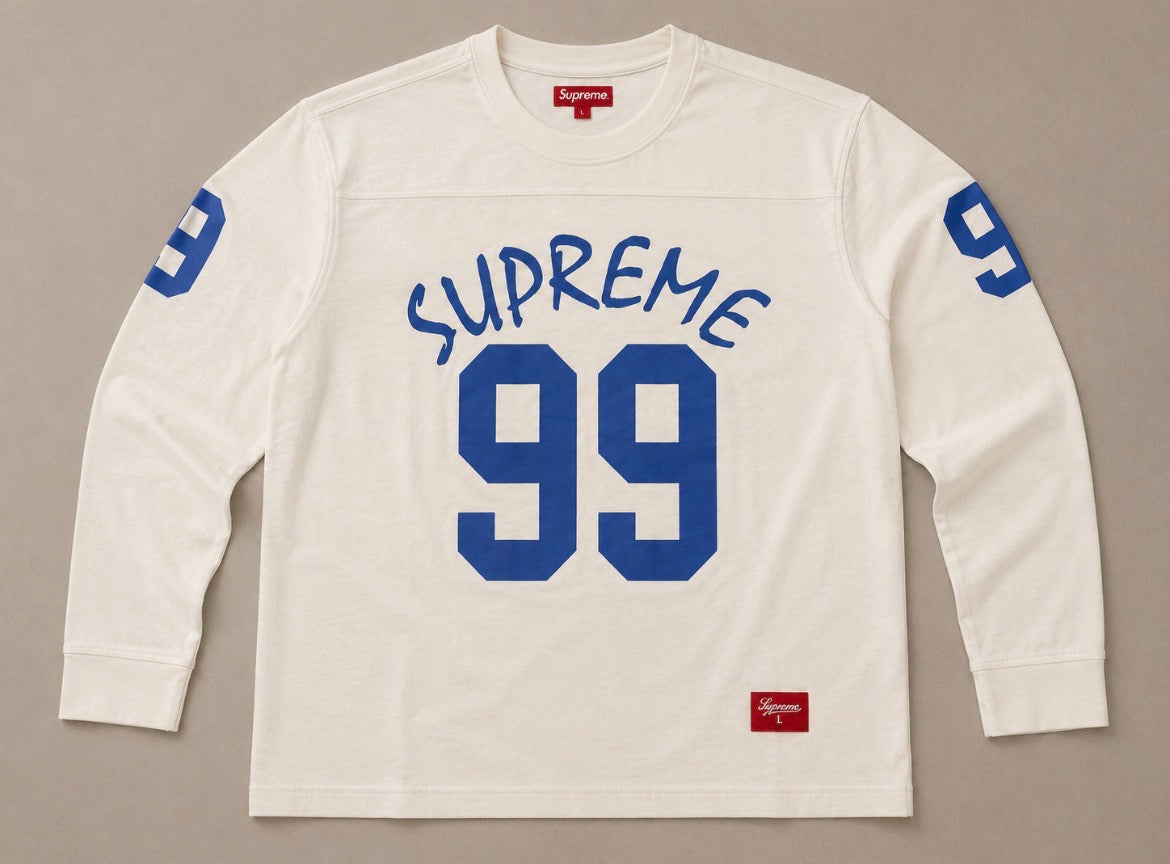 Supreme SS24 99 L/S Football Top – White