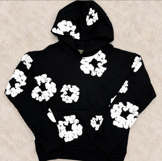 Denim Tears Monochrome Wreath Hoodie – Black/White