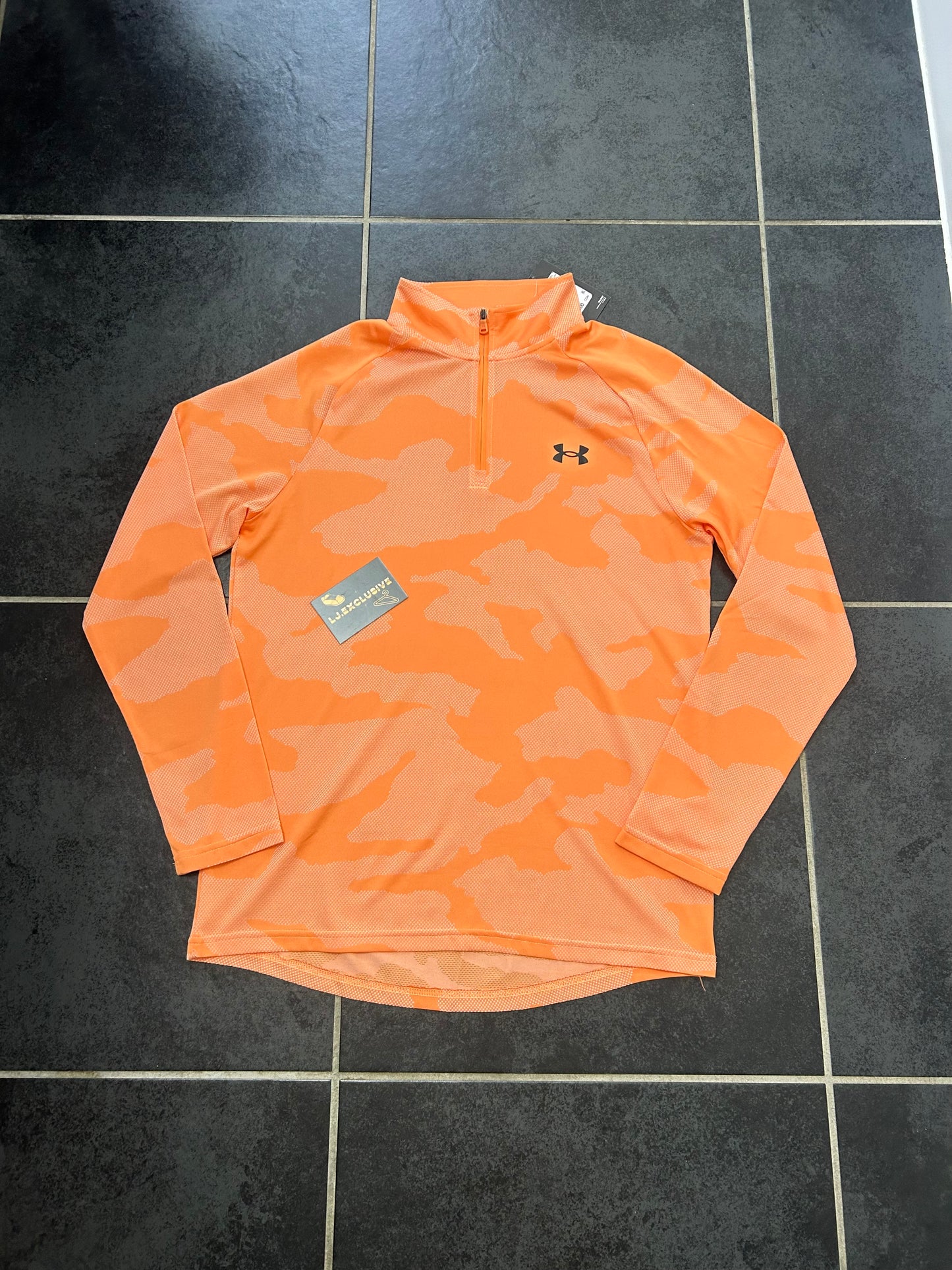 Under armour orange camo quarter zip